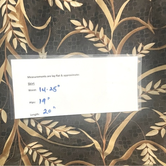 Norton McNaughton Silk Skirt 12P Brown Leaves 100% Silk Career Churc - Picture 7 of 8